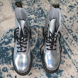 BRAND NEW silver doc martens